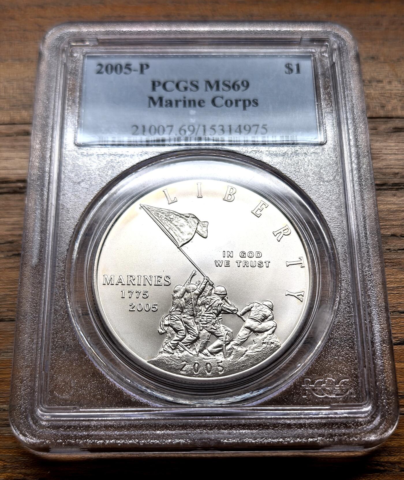 泉海漫舟·凡希社世界钱币微拍第三百十四期 2005美国海军陆战队纪念Dollar大银PCGS-MS69