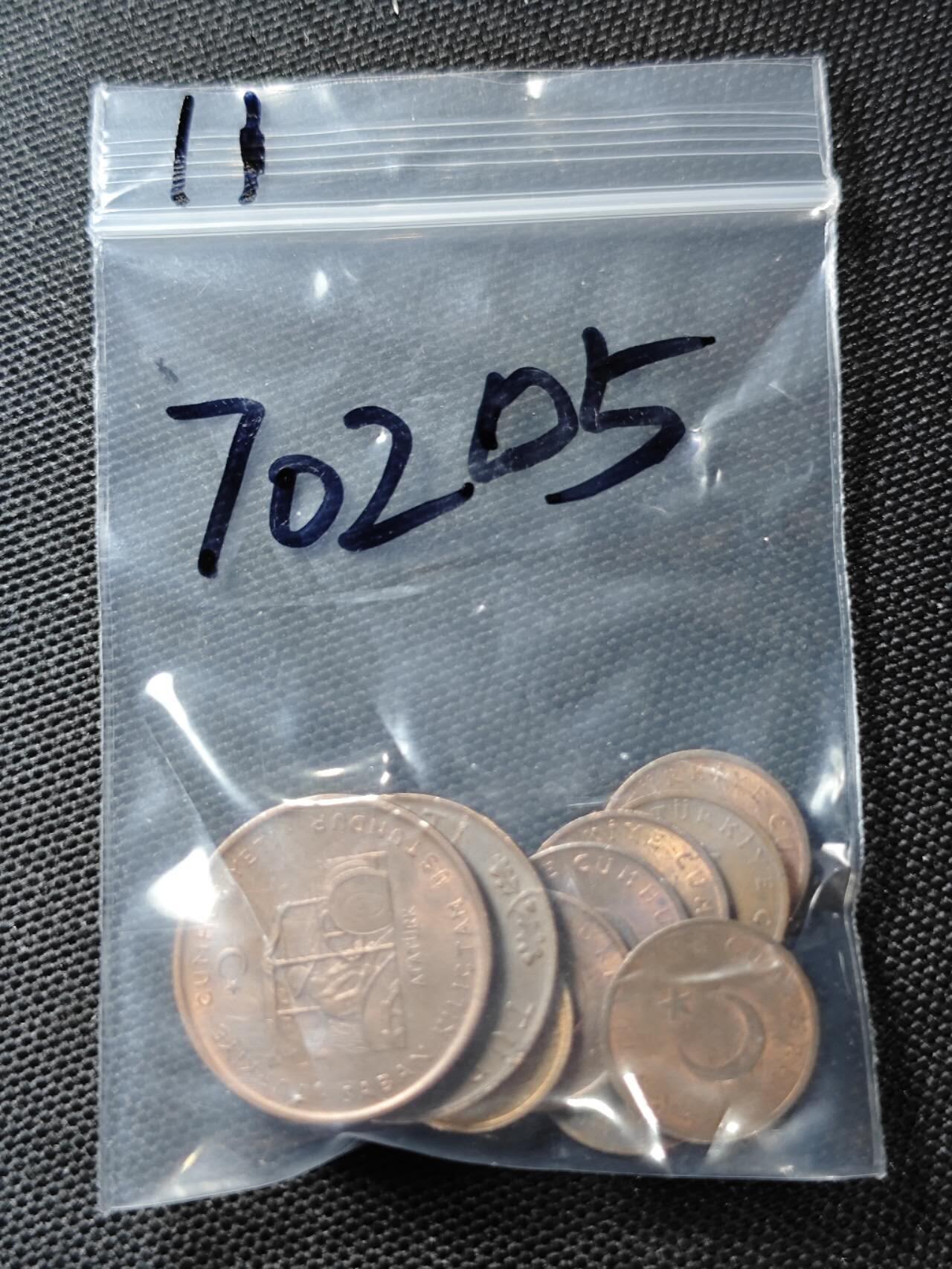 KK钱币收藏小铺  第370场  2月预留时间 周末发货  土耳其铜币一组11枚