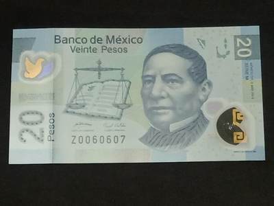 【游宝拍卖】乙巳蛇年86期  - 墨西哥-20比索【2010年 Z补号冠 近新AU- 折痕】