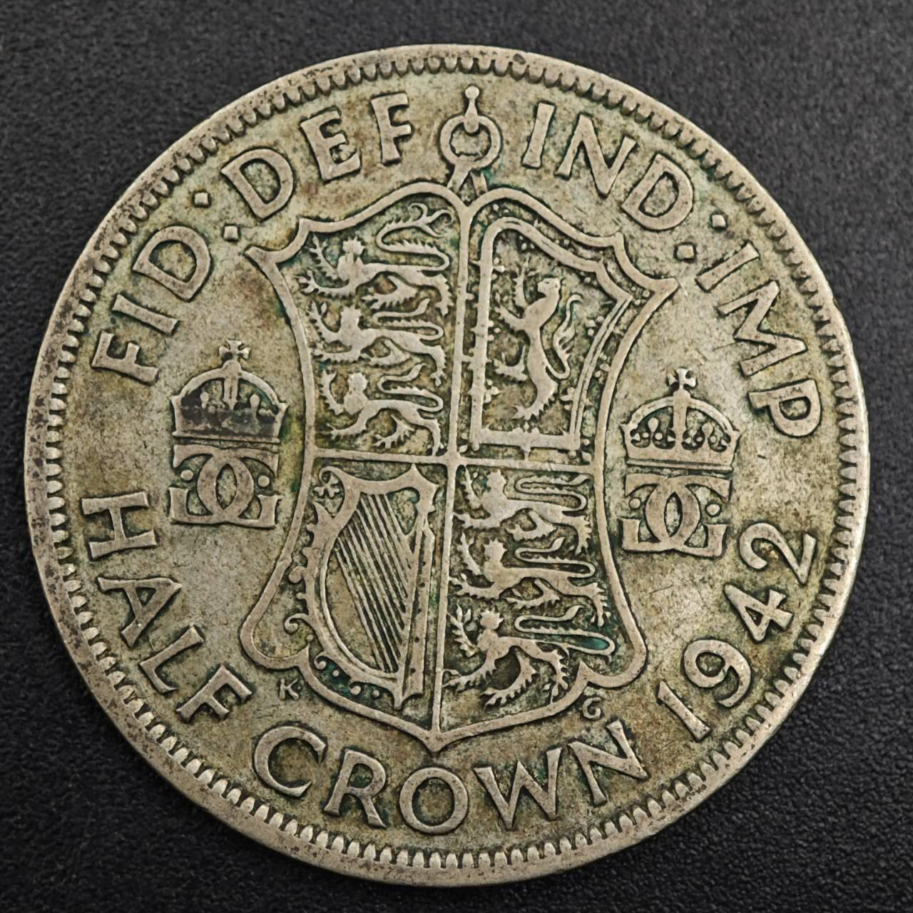 【淘币小摊】实时拍第七百九十六拍   小银币场   满百包邮可预留二周 每周一统一发货   英国1942年乔治六世半克朗银币