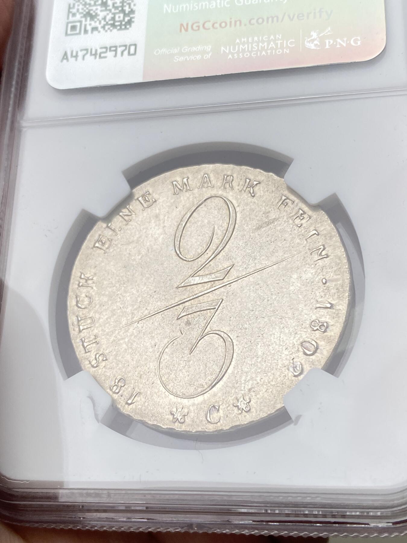 万国钱币拍卖第055期 NGC MS62 1802年英国共主德国布伦瑞克-吕讷堡-卡伦堡-汉诺威乔治三世2/3泰勒大银币 除了有强烈的喷砂感外高点也近乎完美 淡金色环彩非常漂亮