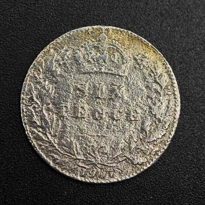 【淘币小摊】实时拍第七百九十六拍   小银币场   满百包邮可预留二周 每周一统一发货   - 英国1907年爱德华七世6便士银币