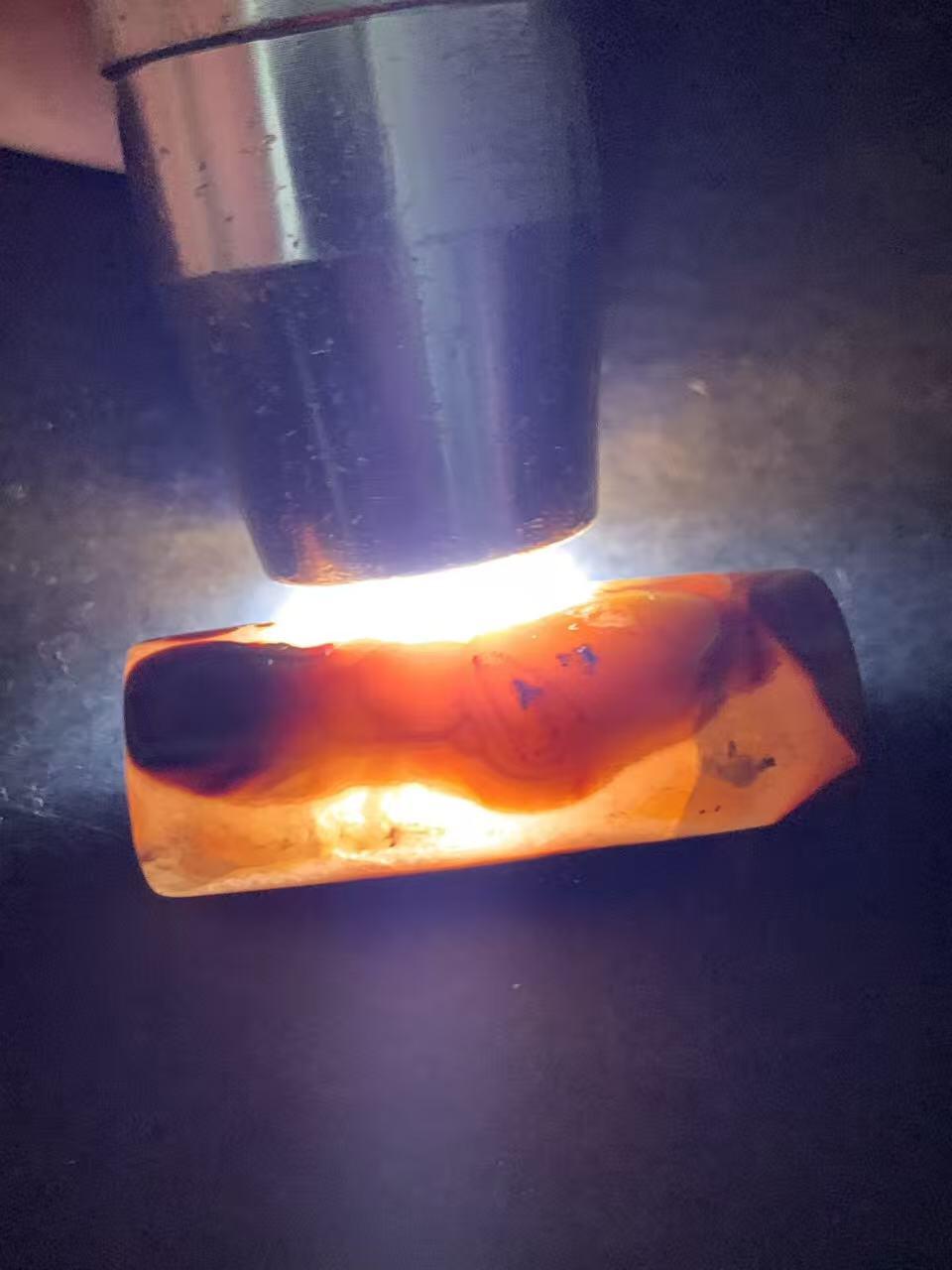 冰飘战国红玛瑙通货直桶，桶珠一颗！