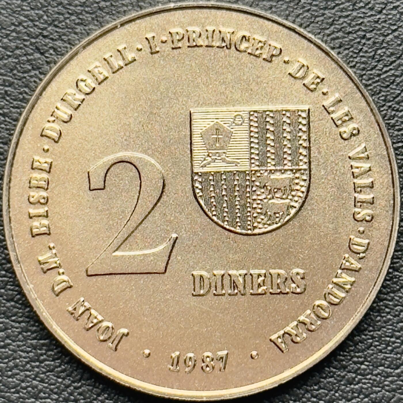 ＜小葵钱铺＞第65期·散币·银币场·满200包邮，不寄存·17号发货 〈非磁性版·发行量2W〉安道尔1987年1992年奥运会2第纳尔收藏币