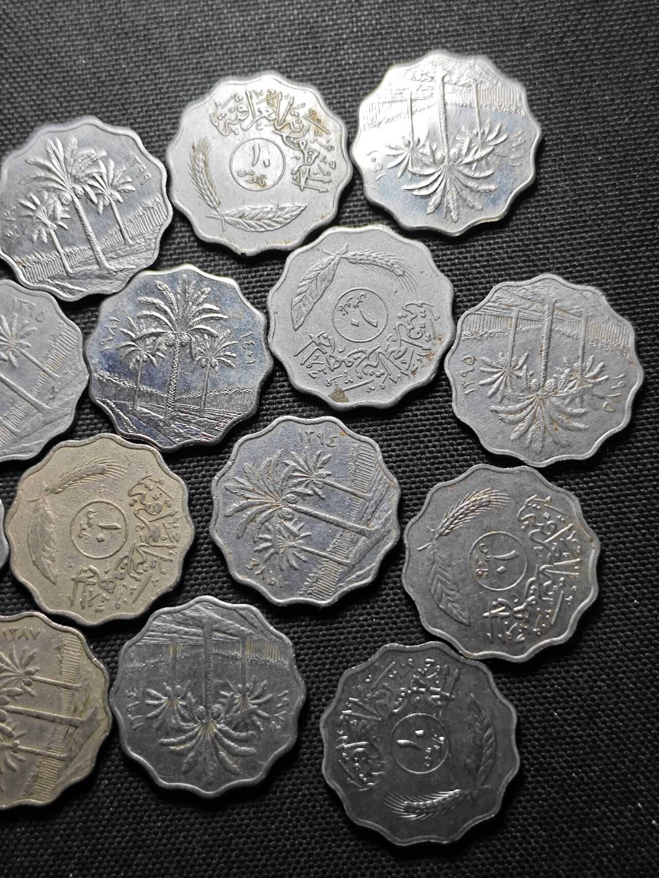 KK钱币收藏小铺  第370场  2月预留时间 周末发货  伊拉克10费尔一组23枚