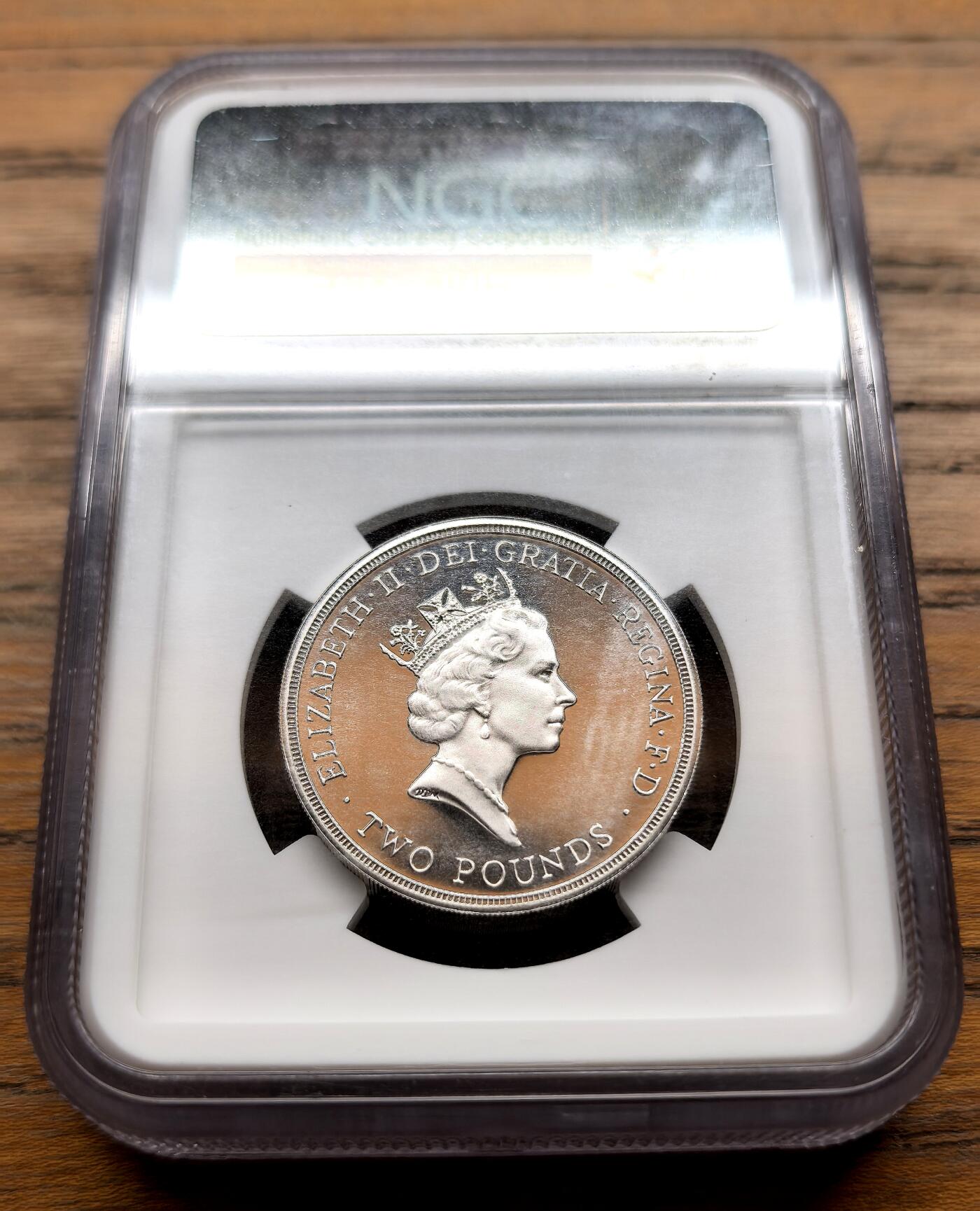 泉海漫舟·凡希社世界钱币微拍第三百十四期 1989英国权利法案加厚2镑银币NGC-PF69UC