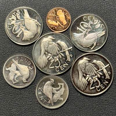 ＜小葵钱铺＞第65期·散币·银币场·满200包邮，不寄存·17号发货 - 维尔京群岛1976年精制套币7枚