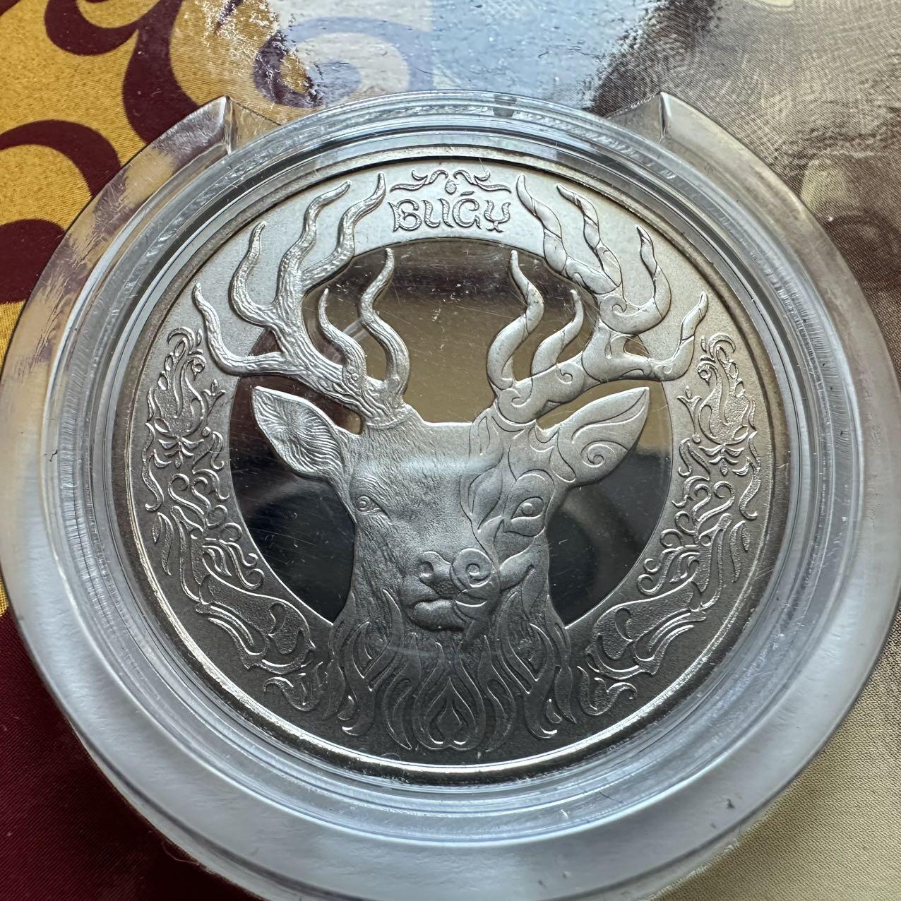 🌹外币初藏🌹🐯2025年第128场  每周二四六晚8️⃣点 接代拍 哈萨克斯坦2020年鹿 100坚戈纪念币 发行量3万枚 精制币