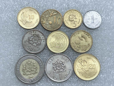 第一海外回流一元起拍收藏 散集专场  第266期 - 摩洛哥硬币 10枚 原光带光好品