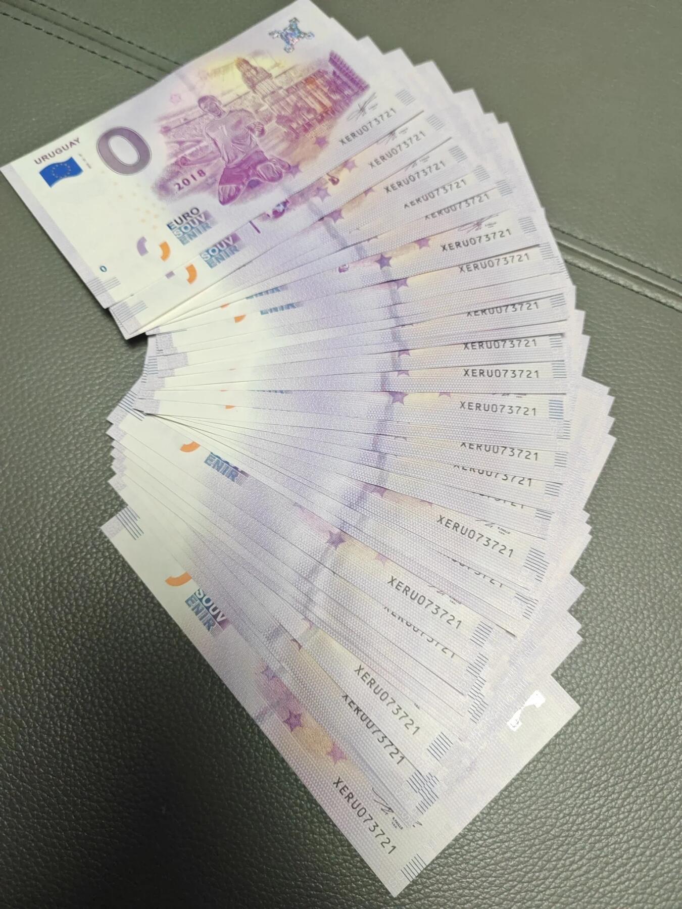 0欧元纪念钞 俄罗斯世界杯 2018年 32国大全套 全同号 无4 全新UNC 