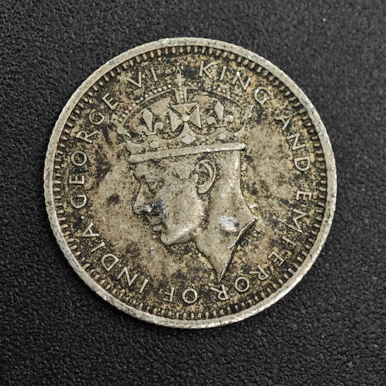 【淘币小摊】实时拍第七百九十六拍   小银币场   满百包邮可预留二周 每周一统一发货   马来亚1945年乔治六世5分银币