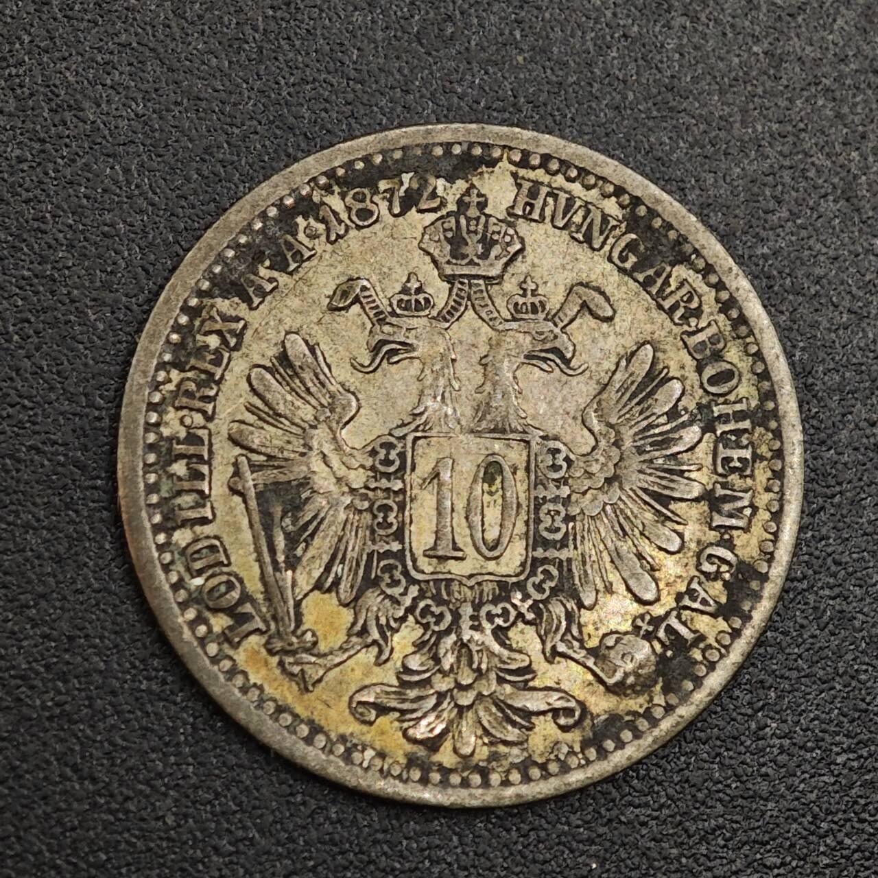 【淘币小摊】实时拍第七百九十六拍   小银币场   满百包邮可预留二周 每周一统一发货   奥地利1875年10克鲁泽银币