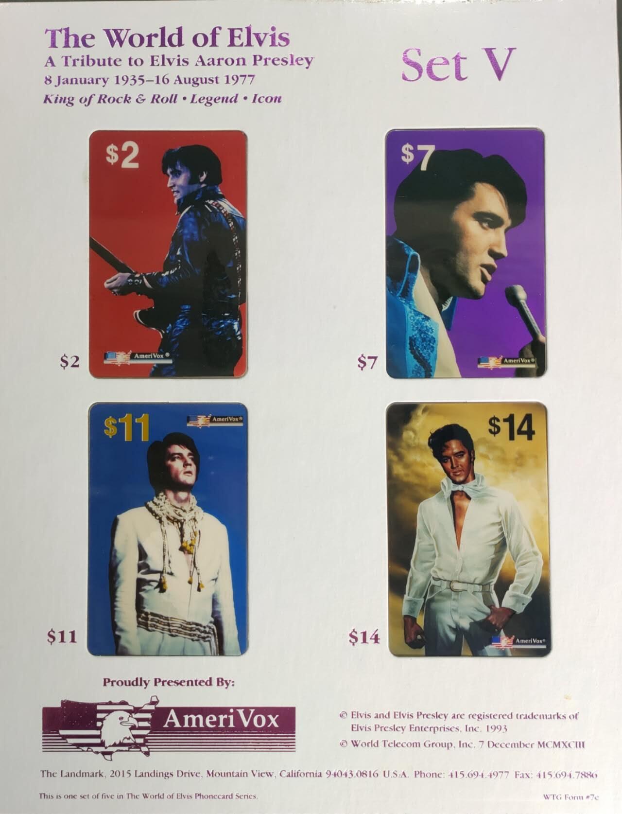 公藏第58期裸卡拍卖 美国密码新卡【猫王】4枚原封装。