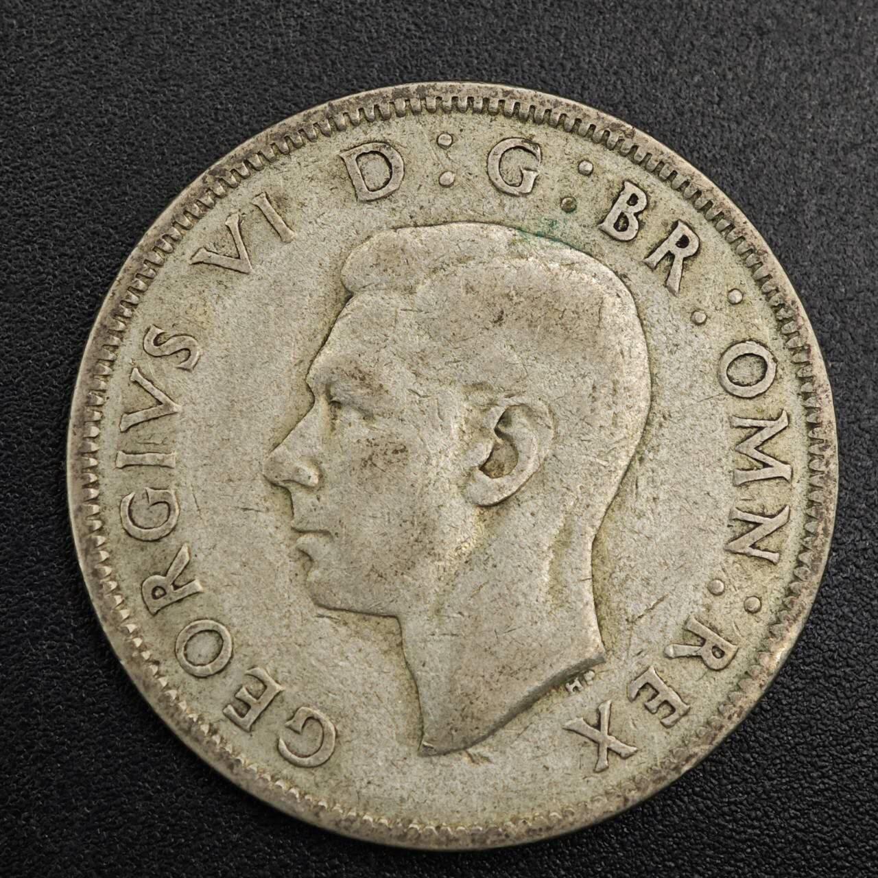 【淘币小摊】实时拍第七百九十六拍   小银币场   满百包邮可预留二周 每周一统一发货   英国1945年乔治六世2先令银币