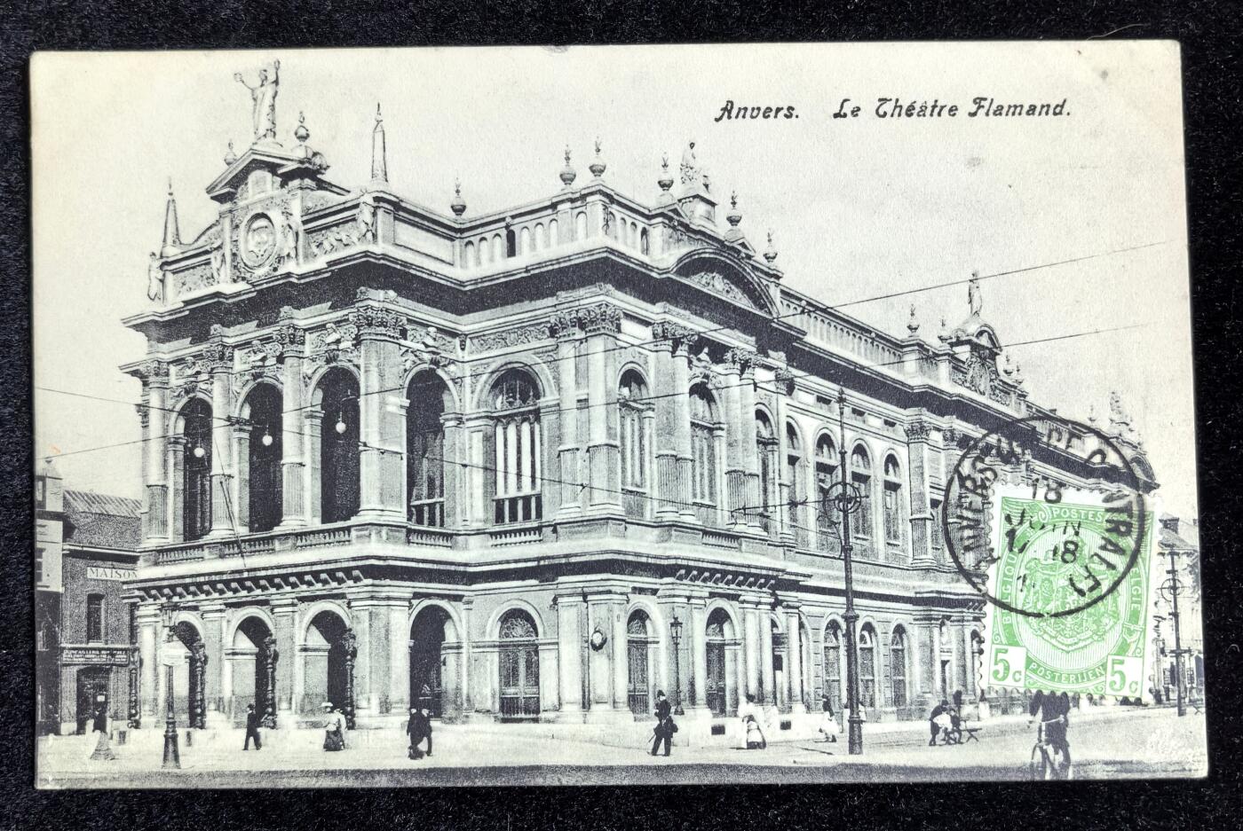比利时 1918年 安特卫普 弗拉芒剧院 老明信片一张