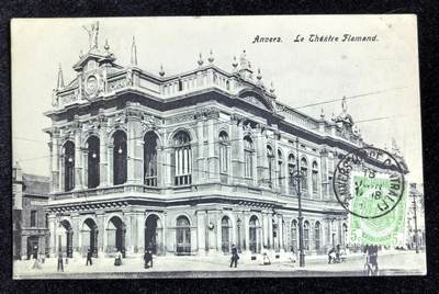 比利时 1918年 安特卫普 弗拉芒剧院 老明信片一张 - 比利时 1918年 安特卫普 弗拉芒剧院 老明信片一张