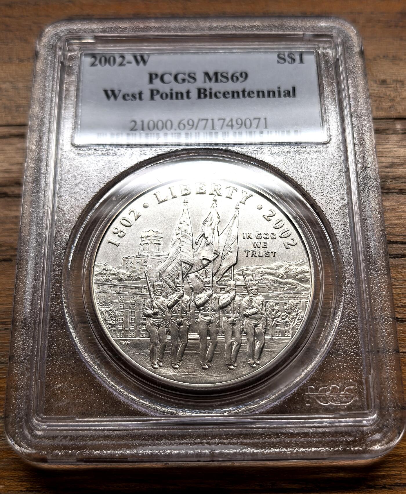 泉海漫舟·凡希社世界钱币微拍第三百十四期 2002美国西点军校纪念Dollar大银PCGS-MS69