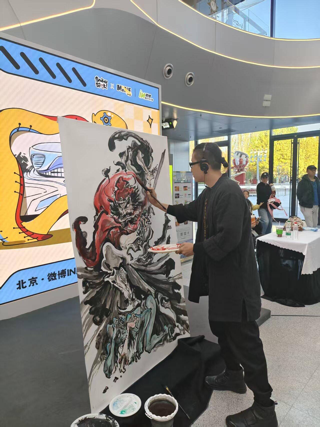 白泽拍卖卡牌手绘专场第28期（细雨生寒、寻梅闻香） 2025 沈鑫手绘画 钟馗夜蒐 尺寸：118cm*180cm