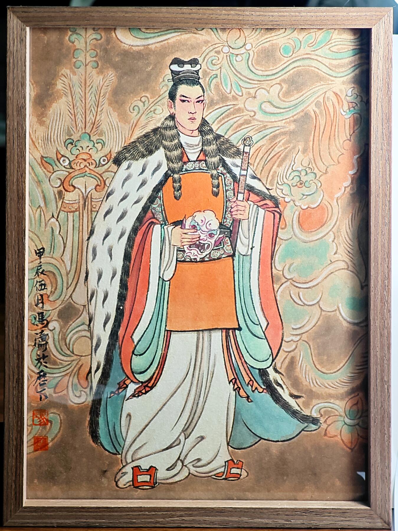 白泽拍卖卡牌手绘专场第28期（细雨生寒、寻梅闻香） 2024 冯涛手绘画 高长恭 兰陵王 尺寸：内20cm*28.2cm 外22.5cm*30.5cm