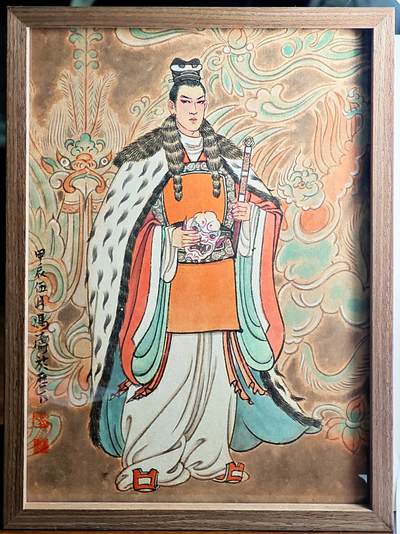 白泽拍卖卡牌手绘专场第28期（细雨生寒、寻梅闻香） - 2024 冯涛手绘画 高长恭 兰陵王 尺寸：内20cm*28.2cm 外22.5cm*30.5cm