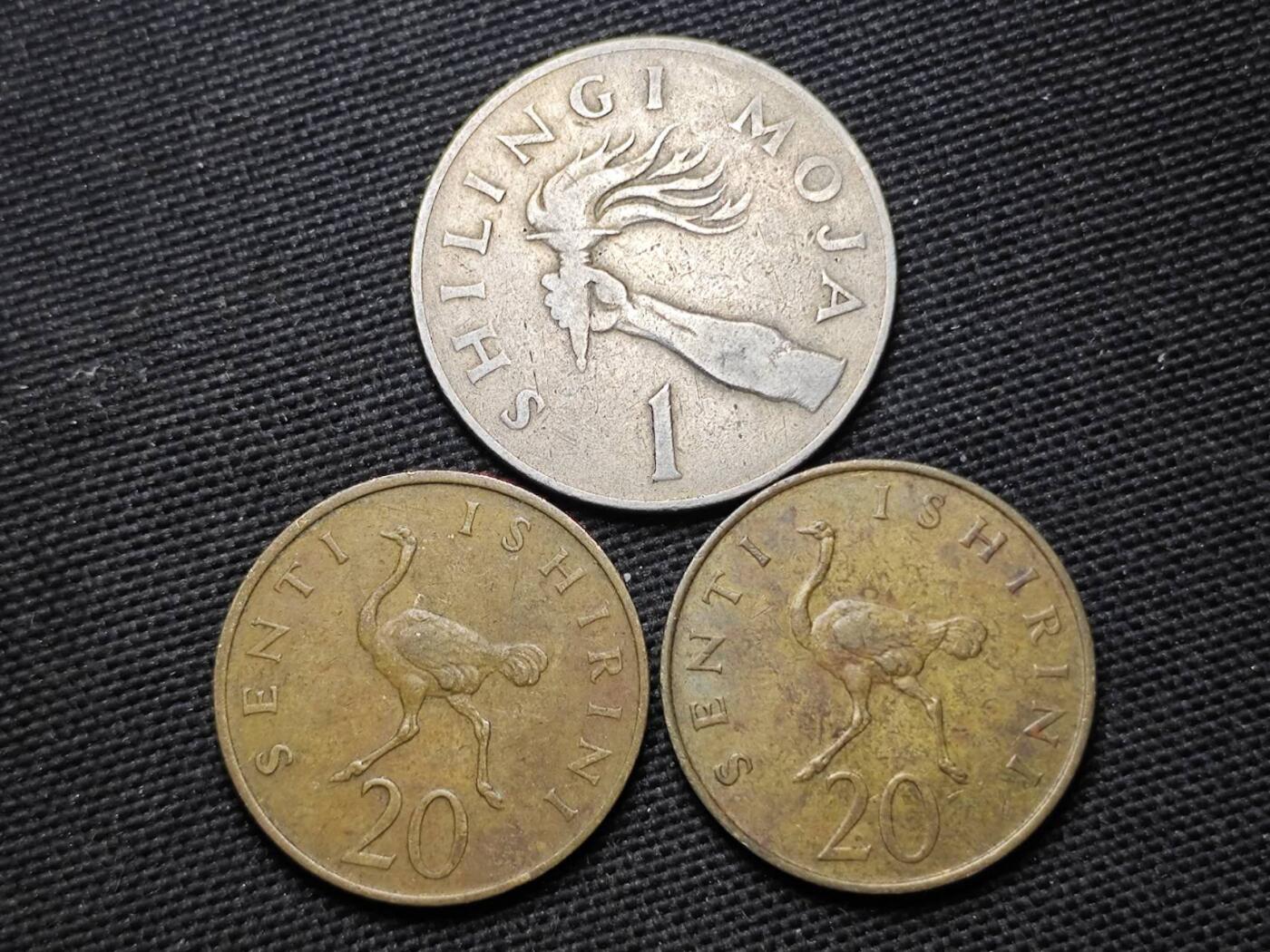 KK钱币收藏小铺  第370场  2月预留时间 周末发货  坦桑尼亚一组3枚