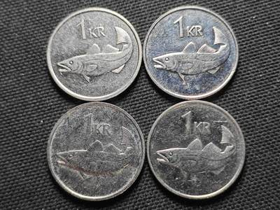 KK钱币收藏小铺  第370场  2月预留时间 周末发货 -  冰岛1克朗4枚