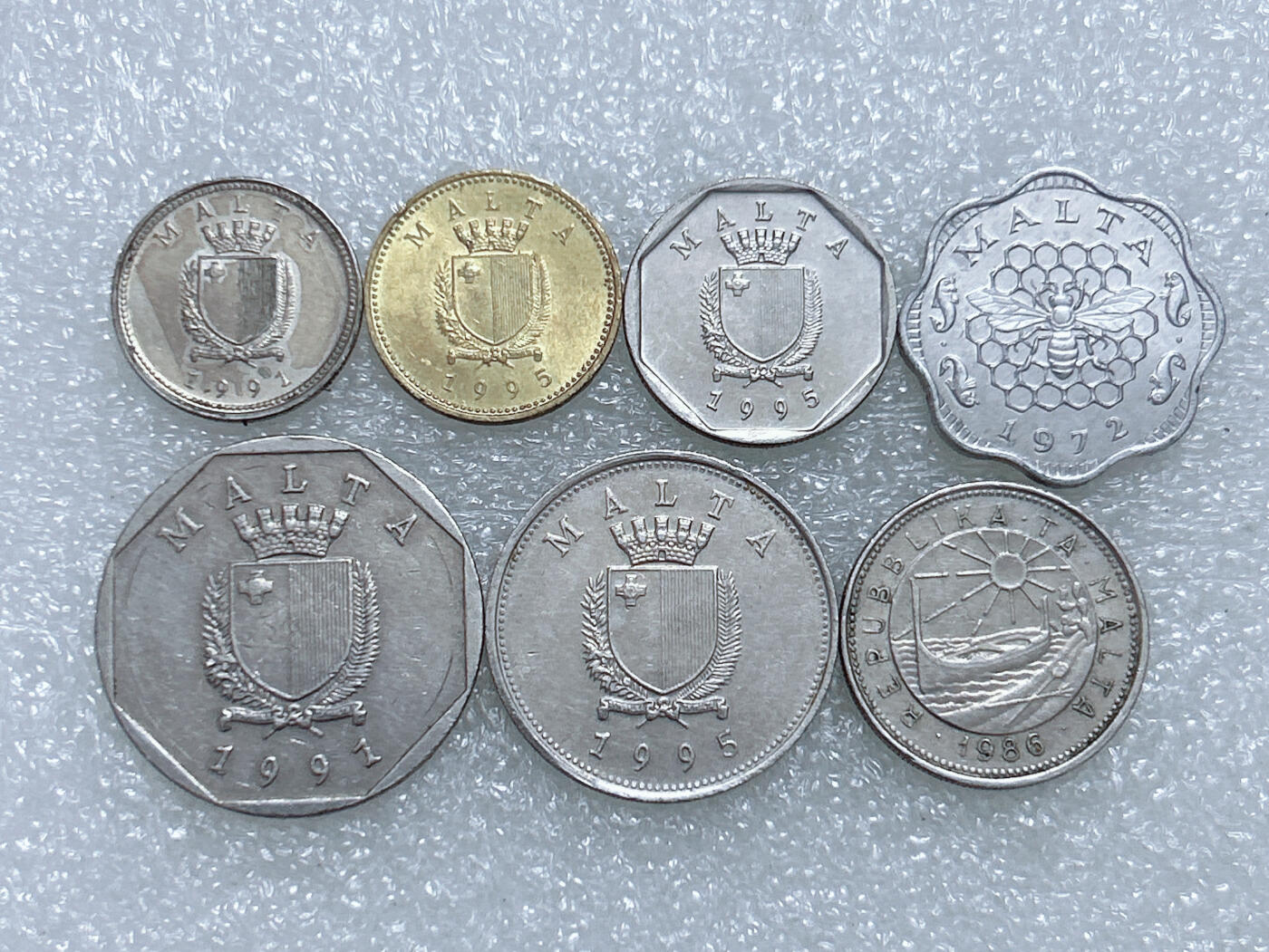 第一海外回流一元起拍收藏 散集专场  第266期 马耳他硬币 7枚 好品