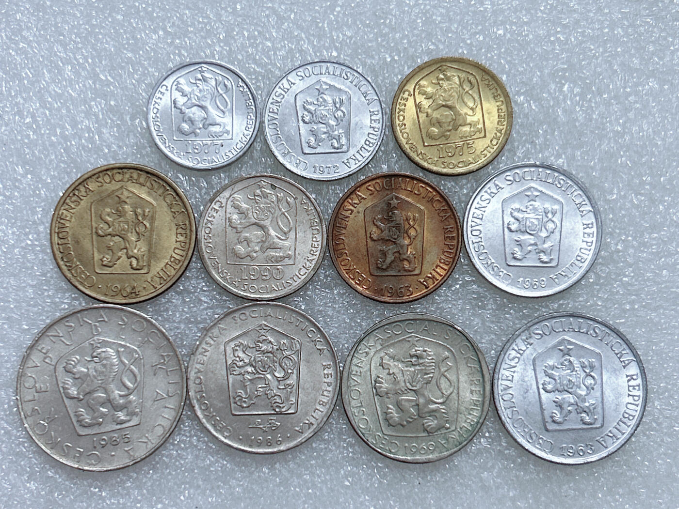 第一海外回流一元起拍收藏 散集专场  第266期 捷克斯洛伐克硬币 11枚 带光好品