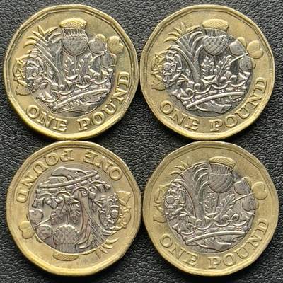 ＜小葵钱铺＞第65期·散币·银币场·满200包邮，不寄存·17号发货 - 英国2016、2017年皇冠1镑双色纪念币4枚