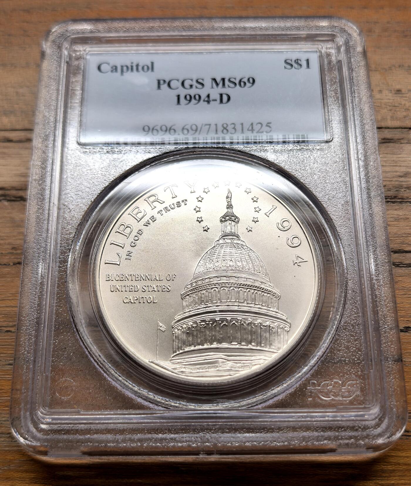 泉海漫舟·凡希社世界钱币微拍第三百十四期 1994美国白宫纪念Dollar大银PCGS-MS69