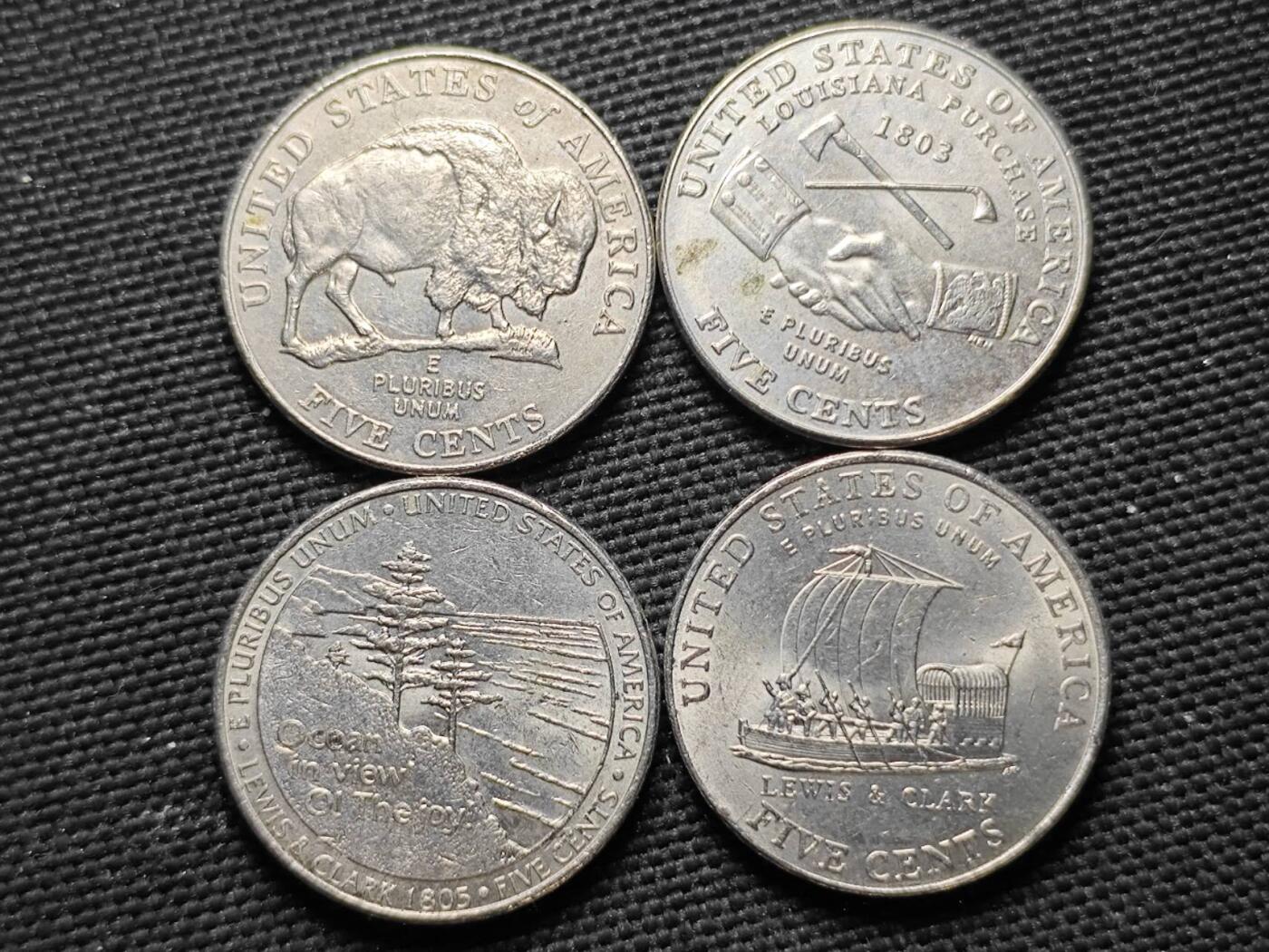 KK钱币收藏小铺  第370场  2月预留时间 周末发货  美国5分纪念币一组4枚