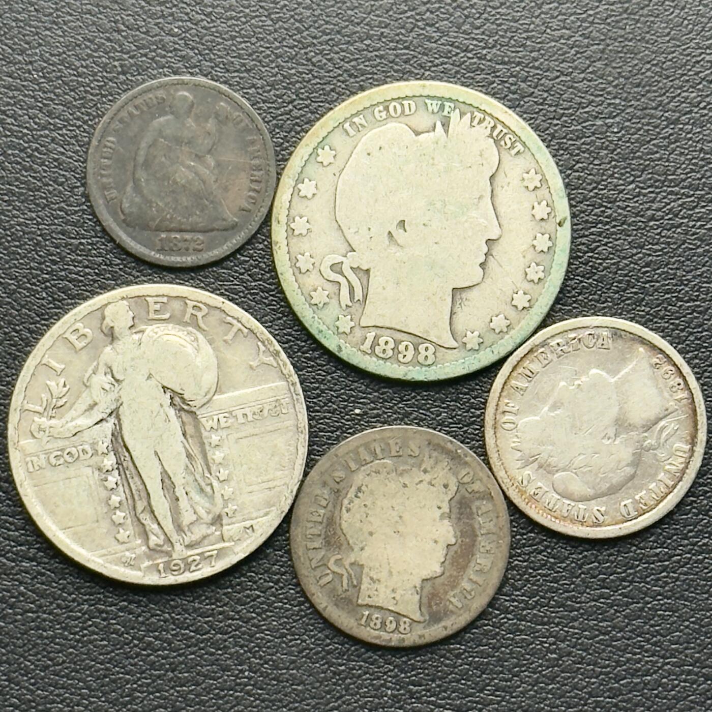 ＜小葵钱铺＞第65期·散币·银币场·满200包邮，不寄存·17号发货 美国早期散年份银币5枚