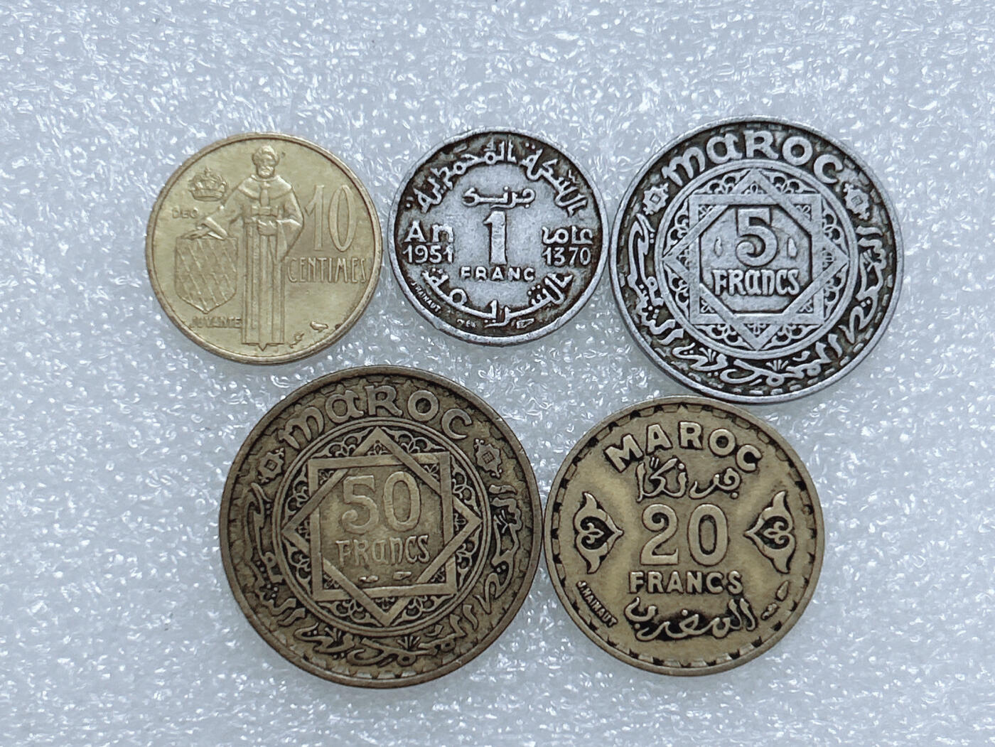 第一海外回流一元起拍收藏 散集专场  第266期 摩洛哥硬币 5枚