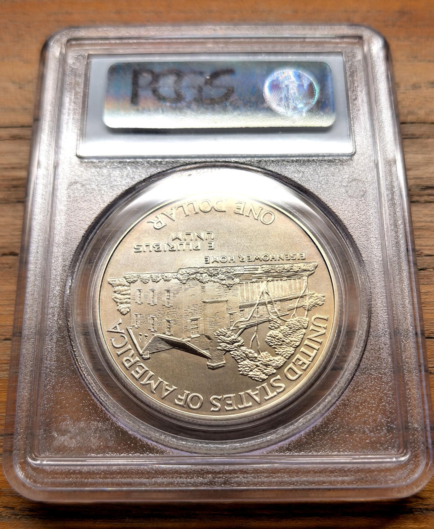 泉海漫舟·凡希社世界钱币微拍第三百十四期 1990美国艾森豪威尔纪念Dollar大银PCGS-MS69