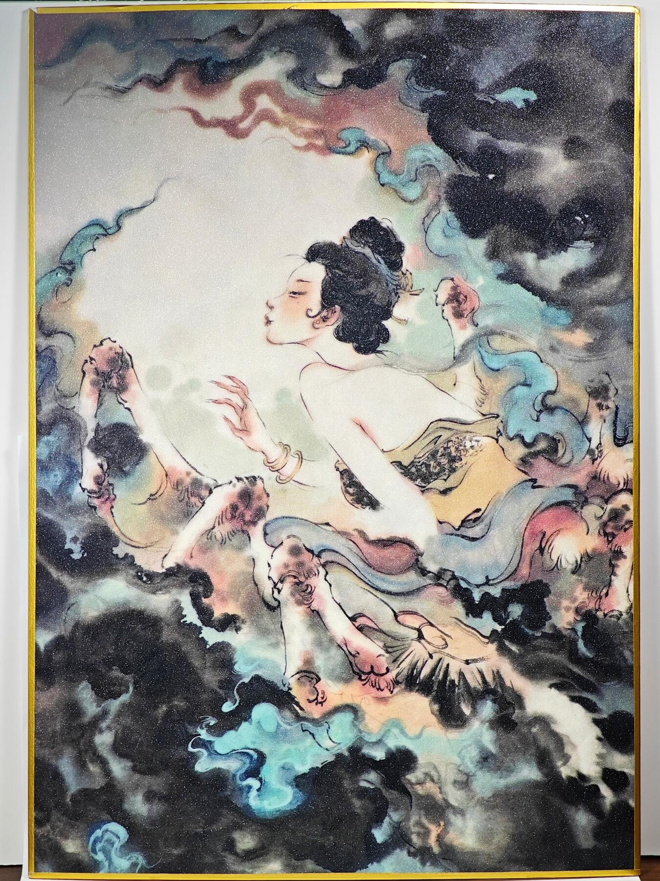 白泽拍卖卡牌手绘专场第28期（细雨生寒、寻梅闻香） 2025 秦嘉裕色纸 尺寸：21cm*29.5cm  秦嘉裕背简绘 齐天大圣