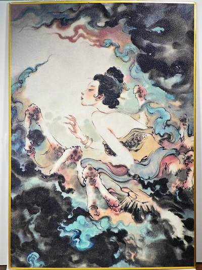 白泽拍卖卡牌手绘专场第28期（细雨生寒、寻梅闻香） 2025 胡艺龙色纸 尺寸：21cm*29.5cm  胡艺龙背简绘 齐天大圣