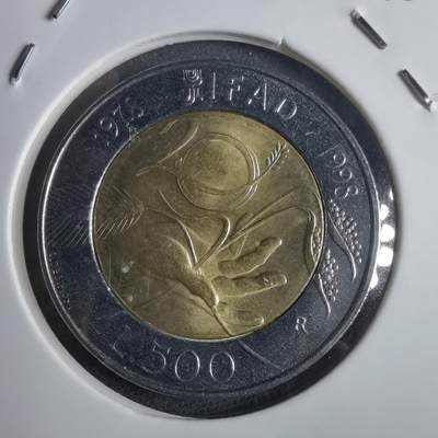沼泽如烟--第905场 - 意大利1998年500里拉FAO纪念币