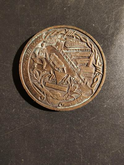 老王徽章第163期 13-15日三场连拍 16日统一发货  13、14日结束后可寄存 - 法国“永远不要忘记二战”主题大铜章      直径43mm.   重量33.1g