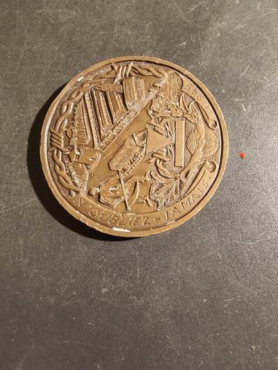 老王徽章第163期 13-15日三场连拍 16日统一发货  13、14日结束后可寄存 - 法国“永远不要忘记二战”主题大铜章      直径43mm.   重量33.1g