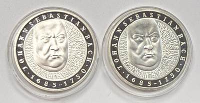S&S Numismatic世界钱币-拍卖 第115期  - 德国2000年 约翰·塞巴斯蒂安·巴赫逝世250周年 10马克精制纪念银币15.5克925银/枚， 2枚一起31克