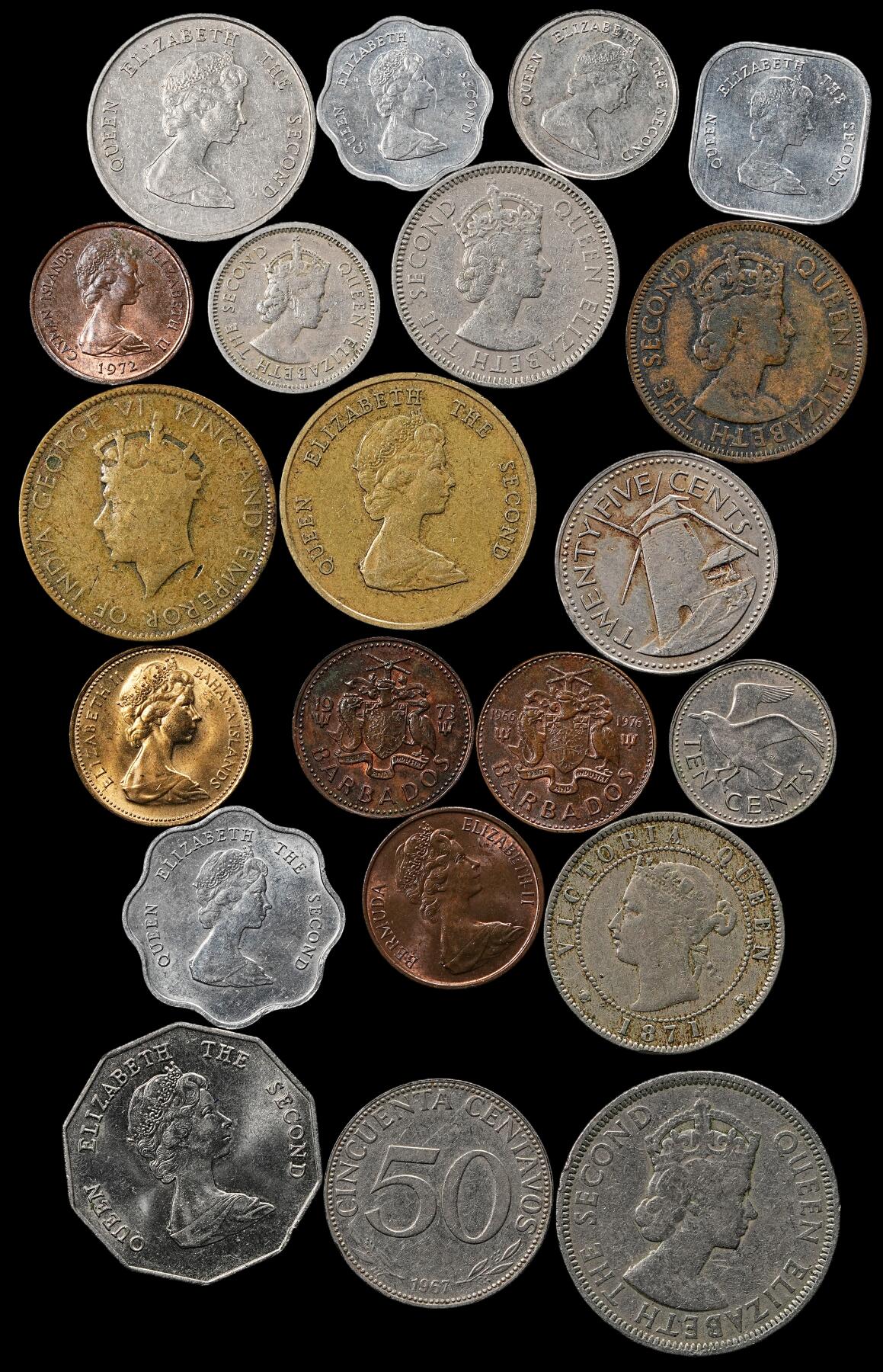 修遠堂世界钱币第九十三期 英属，英联邦加勒比地区硬币一组 部分未流通