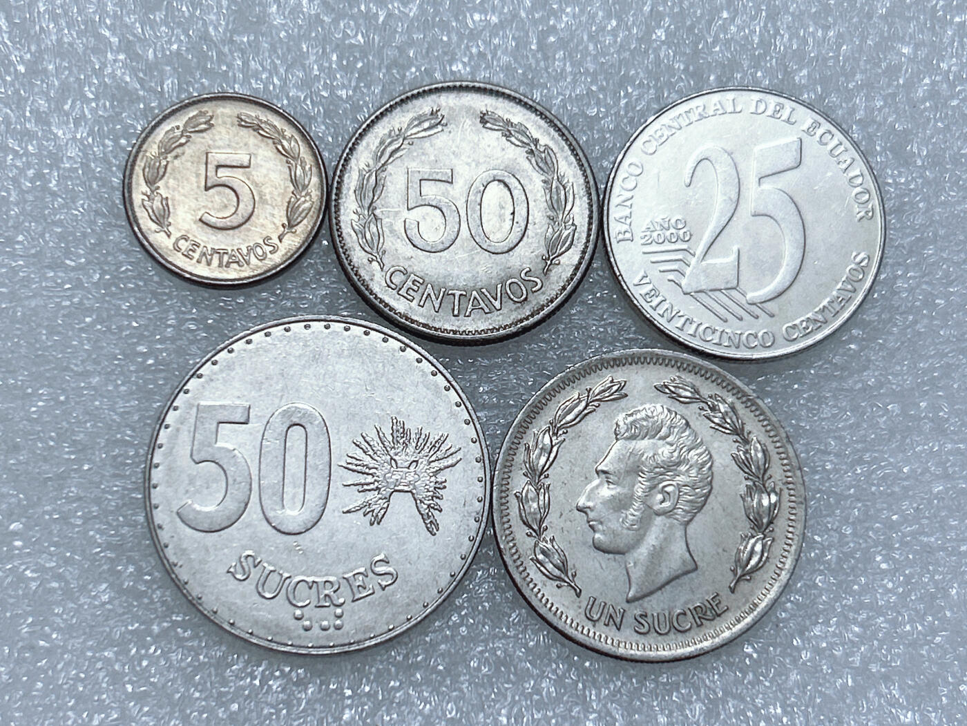 第一海外回流一元起拍收藏 散集专场  第266期 厄瓜多尔硬币 5枚