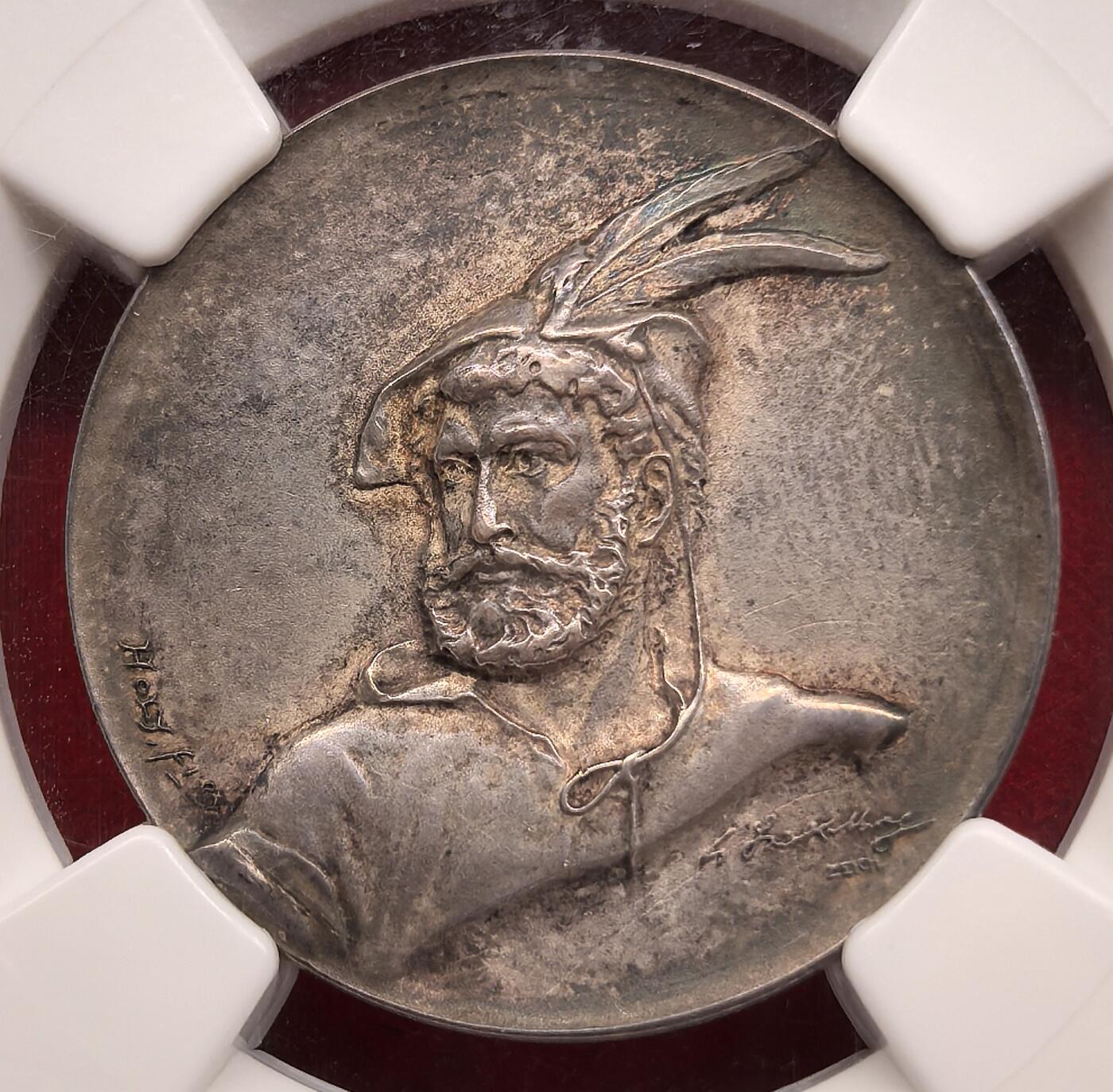 泉海漫舟·凡希社世界钱币微拍第三百十四期 1912瑞士圣加仑-罗夏射击节纪念银章NGC-MS62，精美。