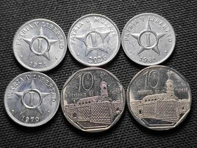 KK钱币收藏小铺  第370场  2月预留时间 周末发货 -  古巴一组6枚