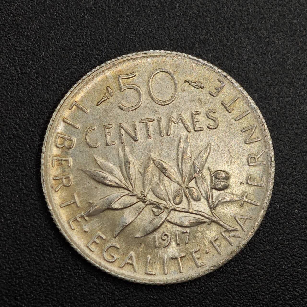 【淘币小摊】实时拍第七百九十六拍   小银币场   满百包邮可预留二周 每周一统一发货   法国1917年播种女神50分银币
