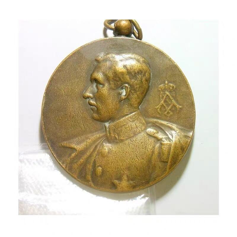 比利时1930年 阿尔贝一世高浮雕精制大铜章 50MM