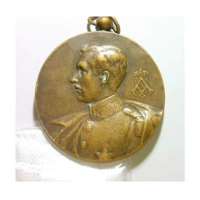 比利时1930年 阿尔贝一世高浮雕精制大铜章 50MM - 比利时1930年 阿尔贝一世高浮雕精制大铜章 50MM