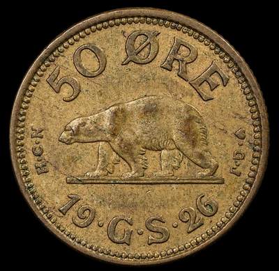 修遠堂世界钱币第九十三期 - 1926年格陵兰50欧尔