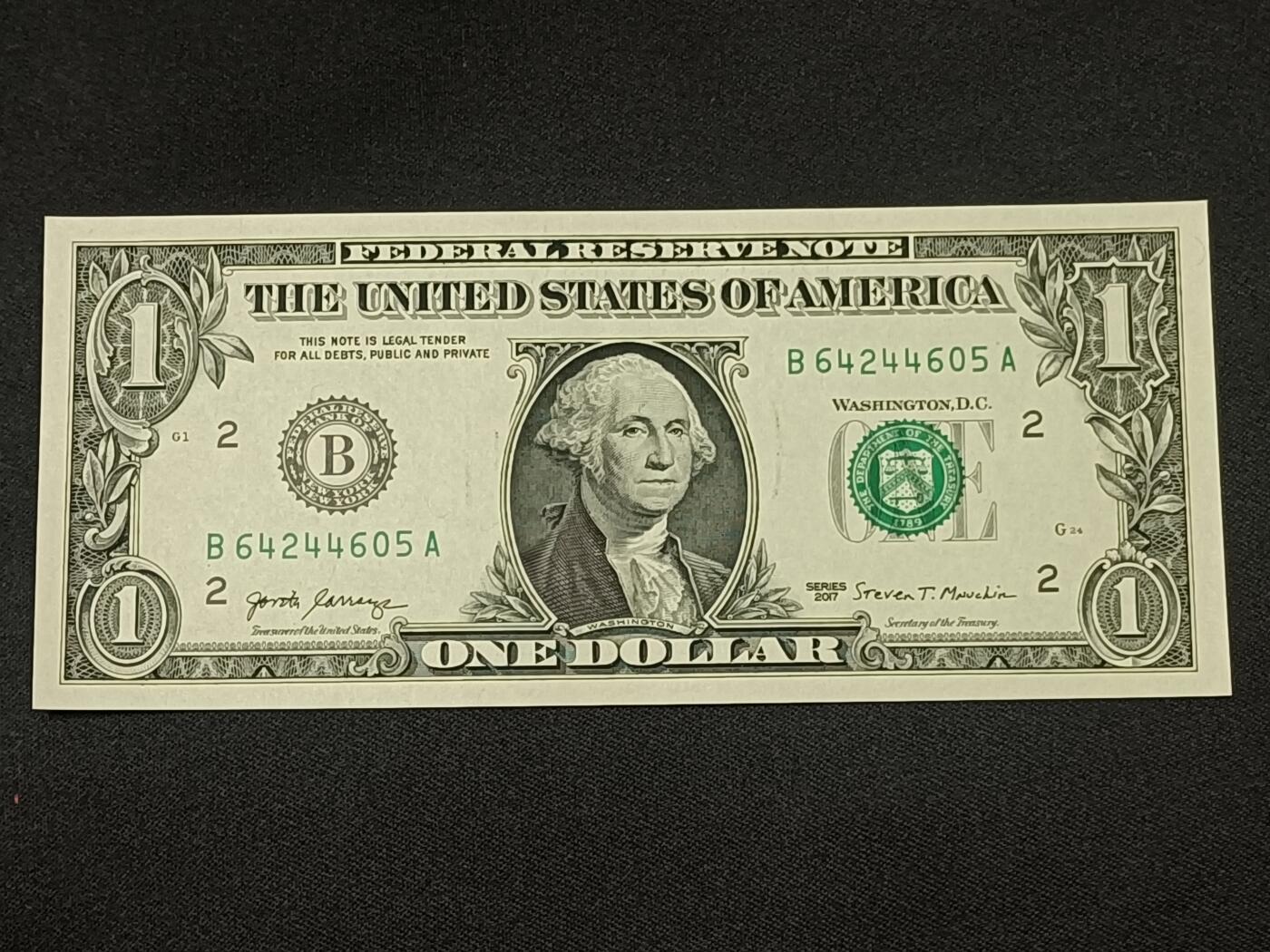 【游宝拍卖】乙巳蛇年86期  美国-1美元【SERIES-2017 B2纽约版 全新UNC-】