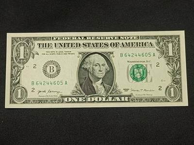 【游宝拍卖】乙巳蛇年86期  - 美国-1美元【SERIES-2017 B2纽约版 全新UNC-】